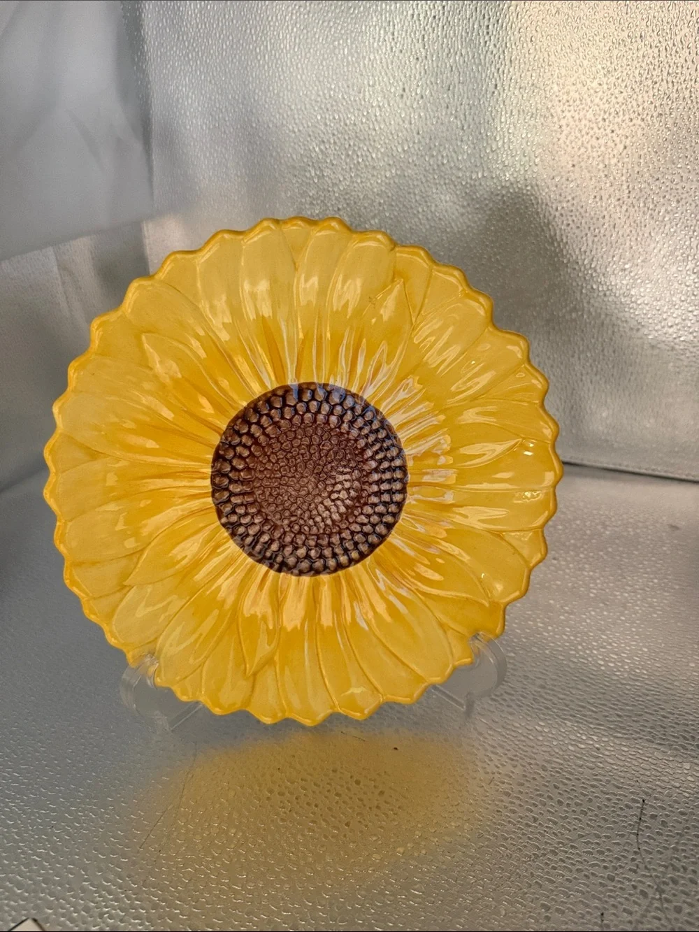 Vintage Pier 1 Sunflower Ceramic 3D Sunflower Plate